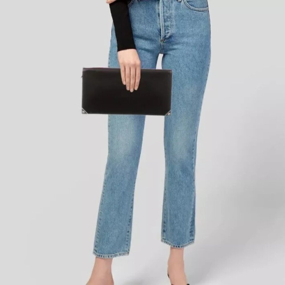 Alexander Wang Prisma Black Leather Clutch Portfolio Travel Wallet